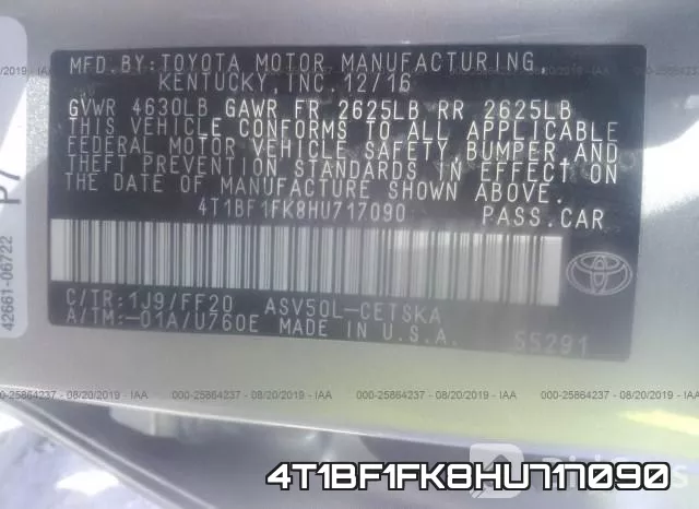 4T1BF1FK8HU717090 фото 10