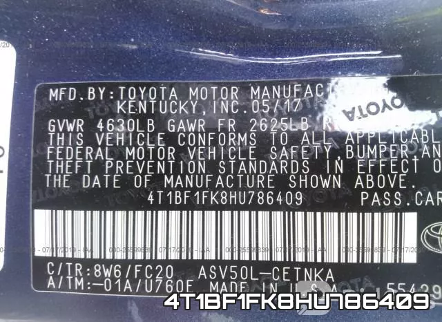 4T1BF1FK8HU786409 фото 10