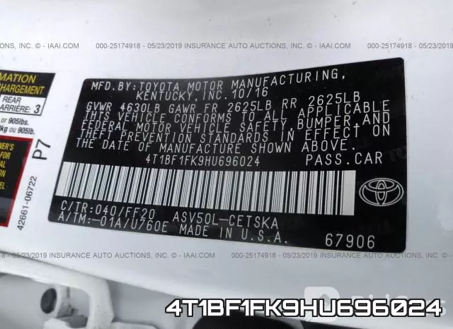 4T1BF1FK9HU696024 фото 10