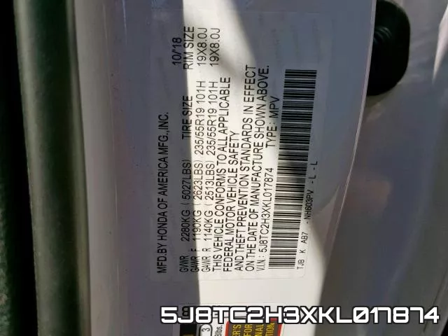 5J8TC2H3XKL017874 фото 2
