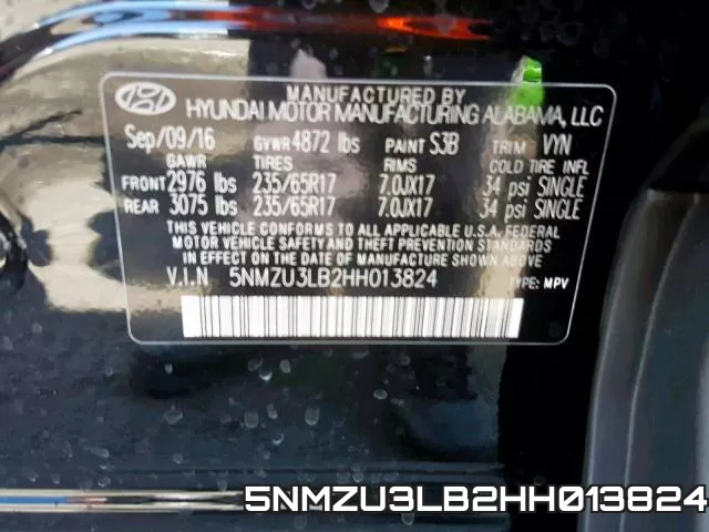5NMZU3LB2HH013824 фото 2