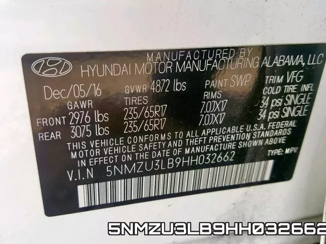 5NMZU3LB9HH032662 фото 2