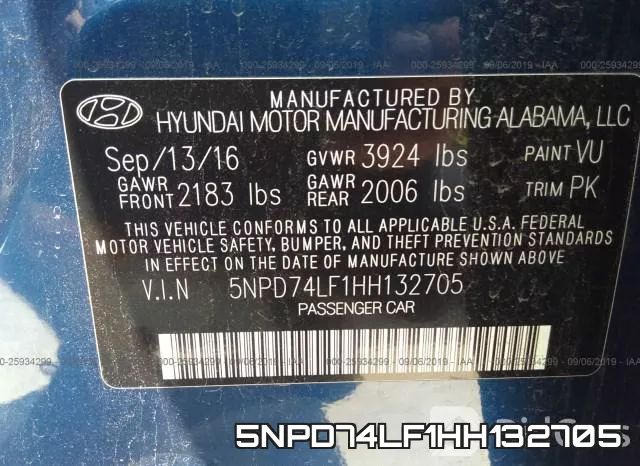 5NPD74LF1HH132705 фото 10