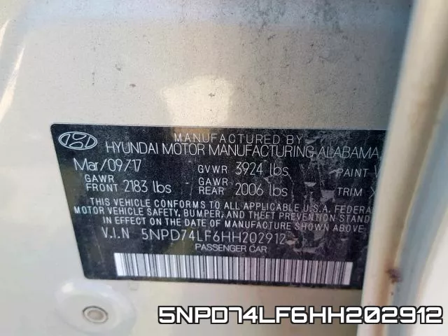 5NPD74LF6HH202912 фото 2
