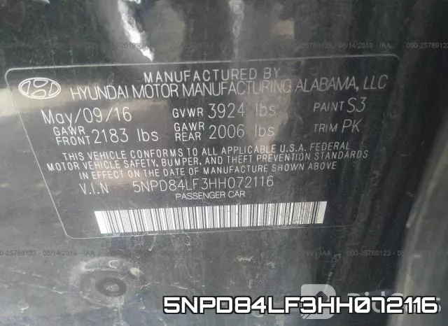 5NPD84LF3HH072116 фото 10