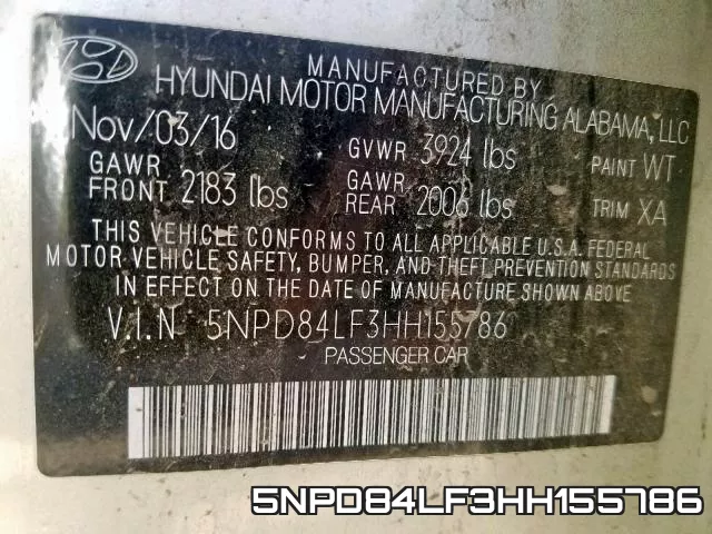 5NPD84LF3HH155786 фото 2
