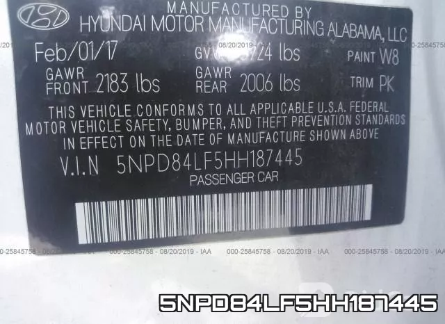 5NPD84LF5HH187445 фото 9
