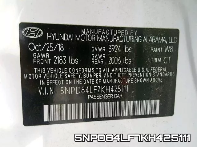 5NPD84LF7KH425111 фото 2