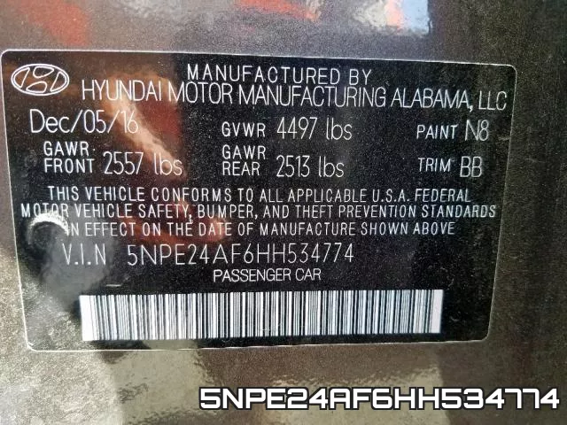 5NPE24AF6HH534774 фото 2