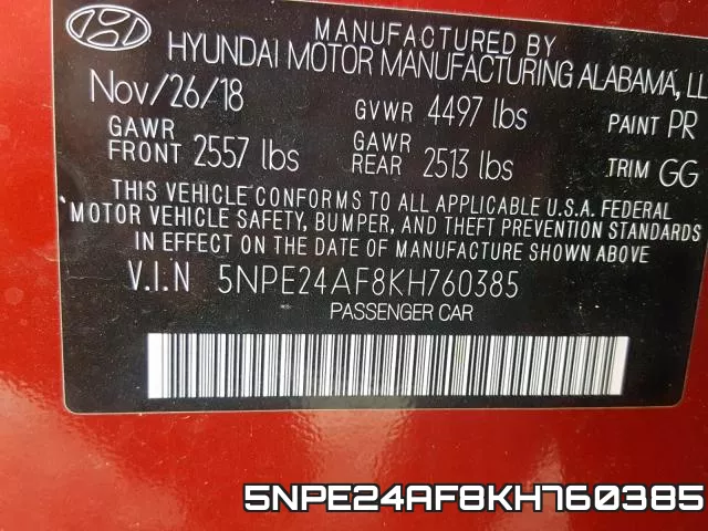 5NPE24AF8KH760385 фото 2