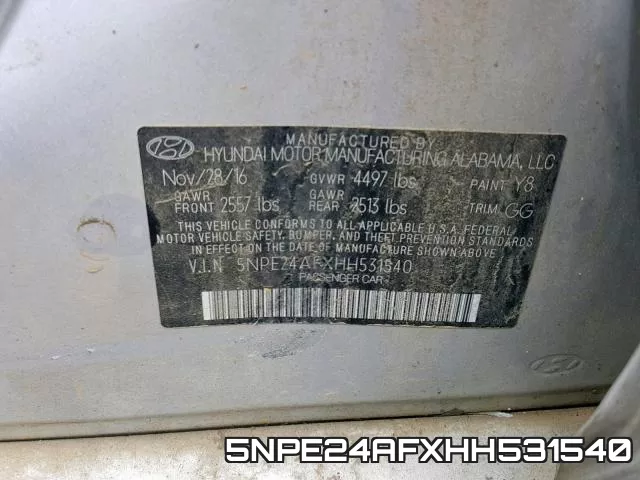 5NPE24AFXHH531540 фото 2