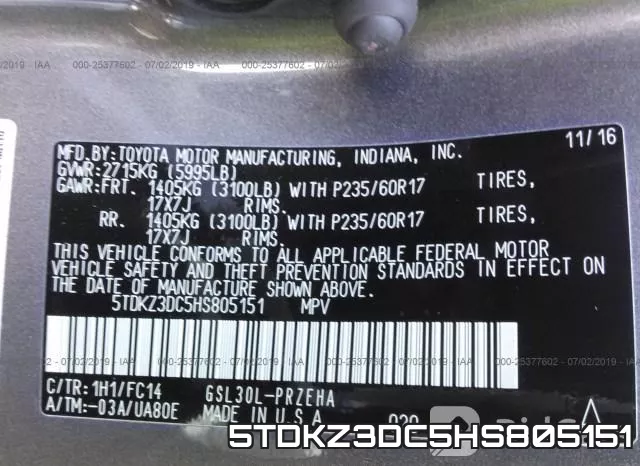 5TDKZ3DC5HS805151 фото 10