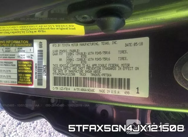 5TFAX5GN4JX121508 фото 10