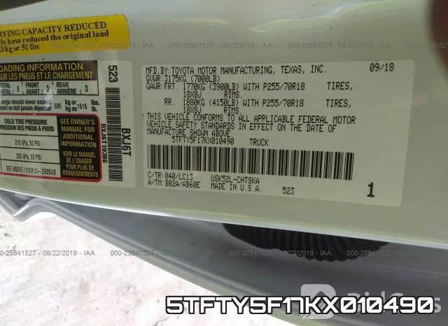 5TFTY5F17KX010490 фото 10