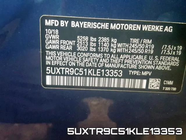 5UXTR9C51KLE13353 фото 2