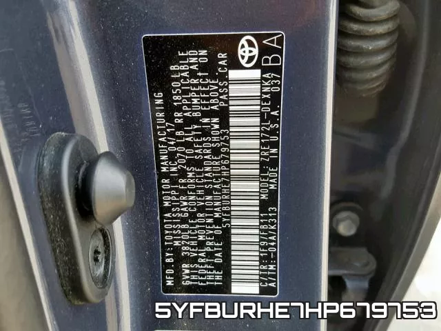 5YFBURHE7HP679753 фото 2