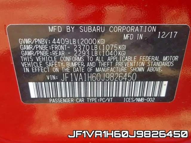 JF1VA1H60J9826450 фото 2