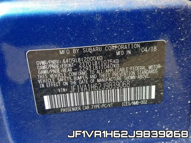 JF1VA1H62J9839068 фото 2