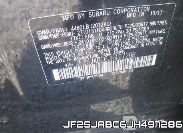 JF2SJABC6JH497286 фото 10
