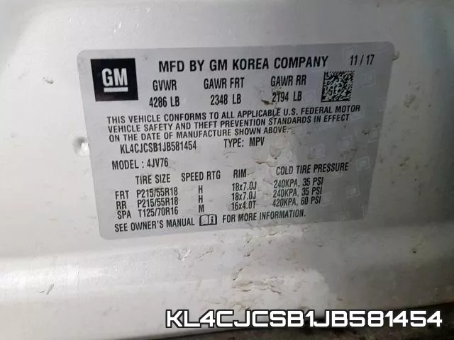 KL4CJCSB1JB581454 фото 2