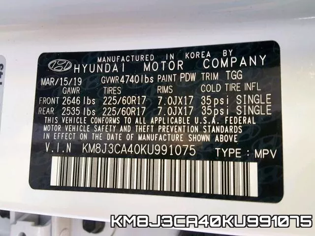 KM8J3CA40KU991075 фото 2