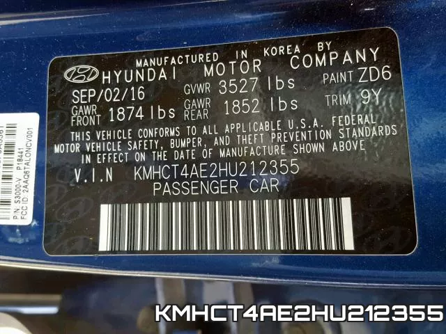 KMHCT4AE2HU212355 фото 2