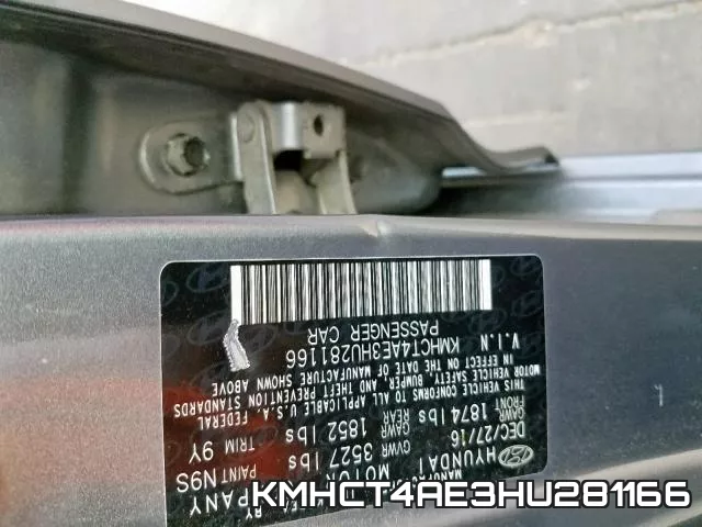 KMHCT4AE3HU281166 фото 2