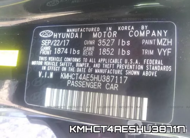 KMHCT4AE5HU387117 фото 10