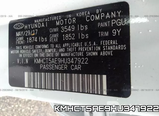 KMHCT5AE9HU347922 фото 10