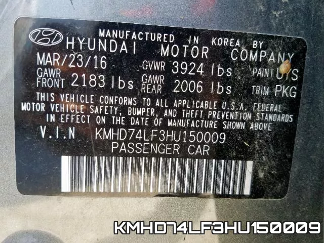 KMHD74LF3HU150009 фото 2