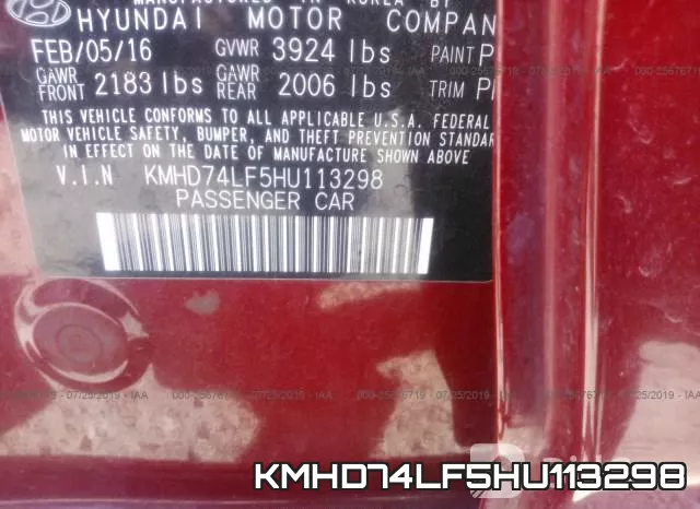 KMHD74LF5HU113298 фото 9