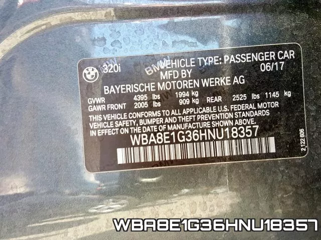 WBA8E1G36HNU18357 фото 2