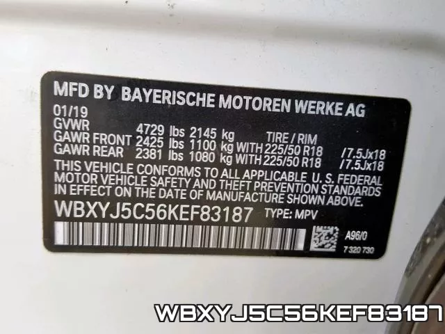 WBXYJ5C56KEF83187 фото 2