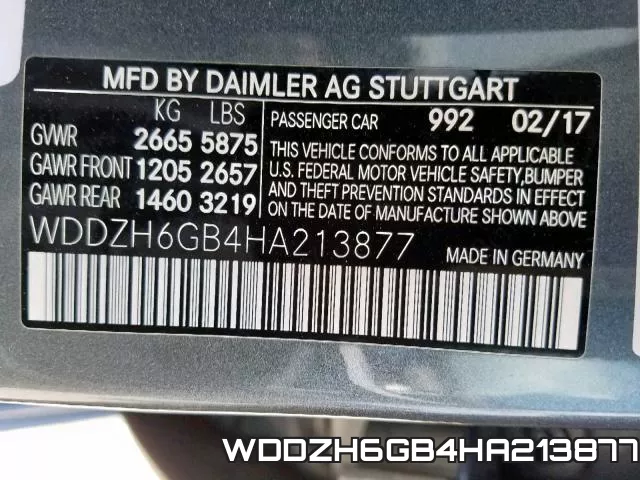 WDDZH6GB4HA213877 фото 2