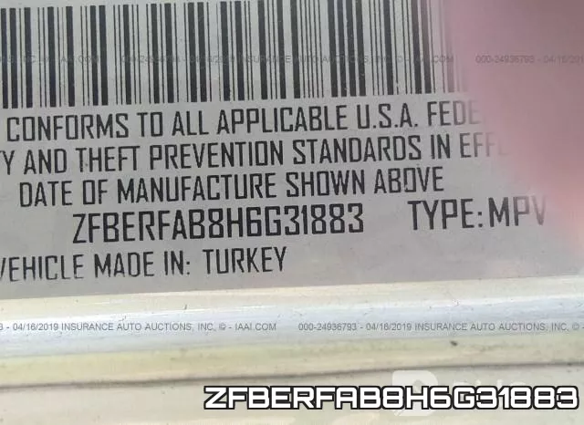 ZFBERFAB8H6G31883 фото 10