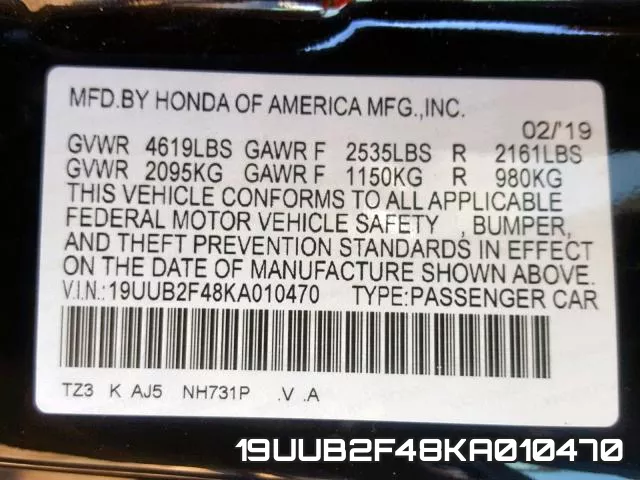 19UUB2F48KA010470 фото 2
