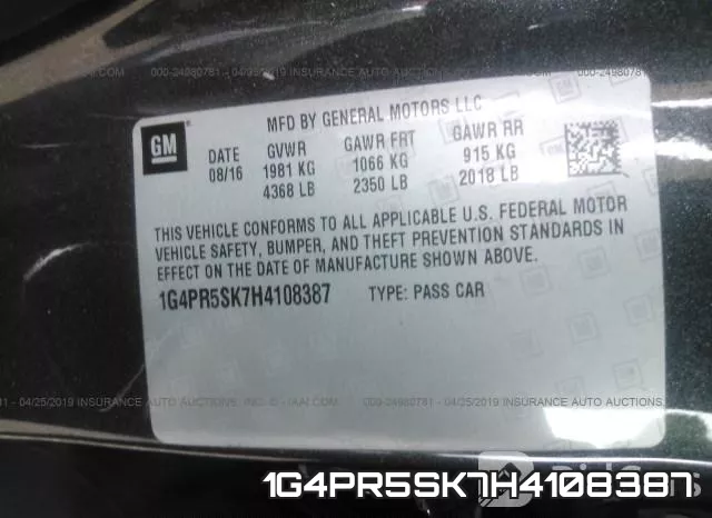 1G4PR5SK7H4108387 фото 10