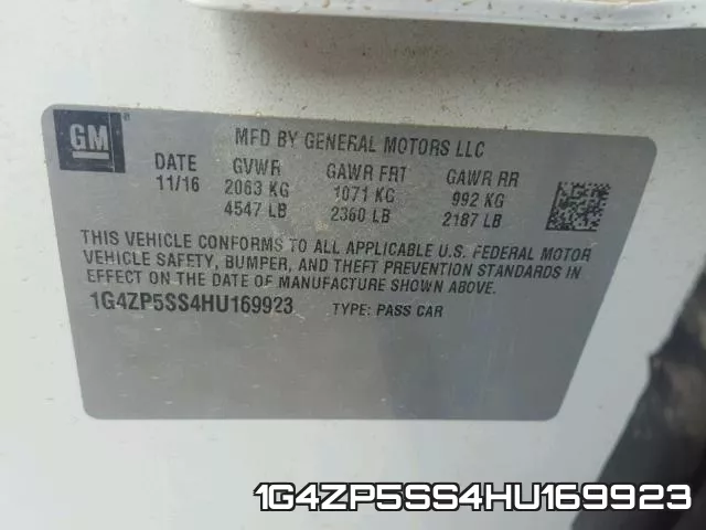 1G4ZP5SS4HU169923 фото 2