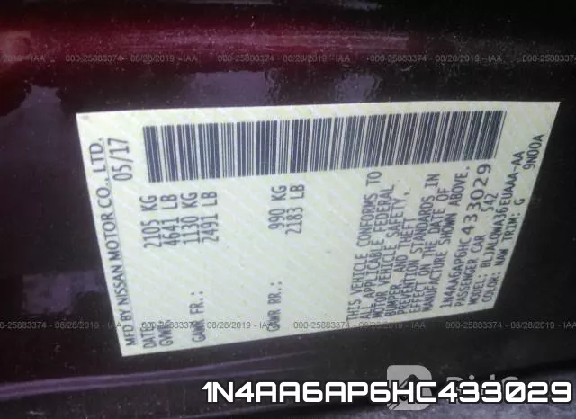 1N4AA6AP6HC433029 фото 10
