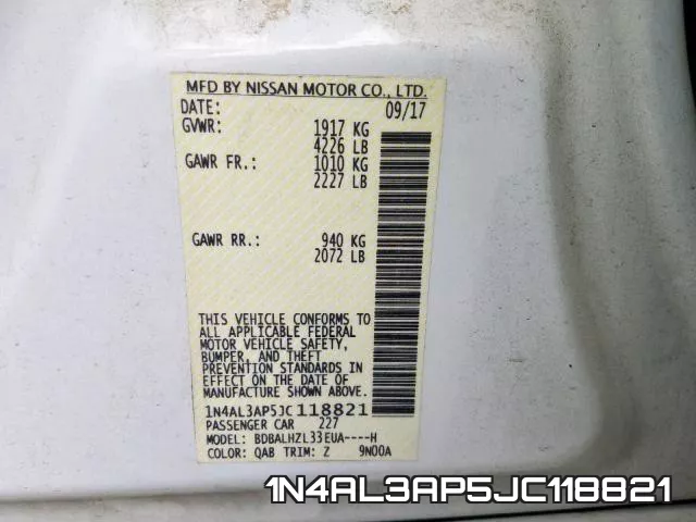1N4AL3AP5JC118821 фото 2
