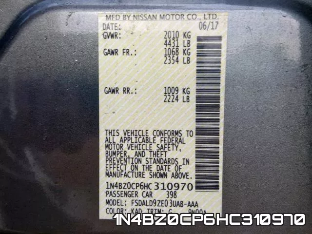 1N4BZ0CP6HC310970 фото 2