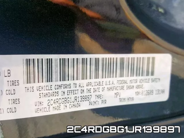 2C4RDGBG1JR139897 фото 2
