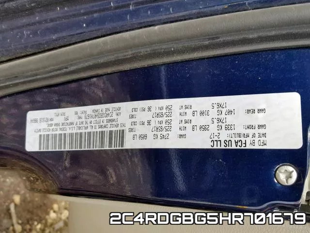 2C4RDGBG5HR701679 фото 2