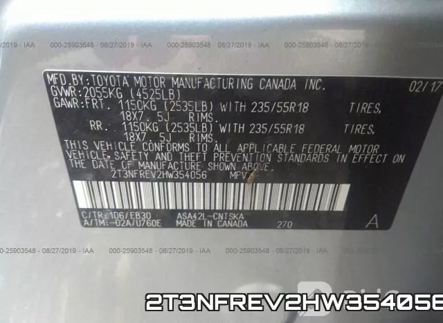 2T3NFREV2HW354056 фото 10
