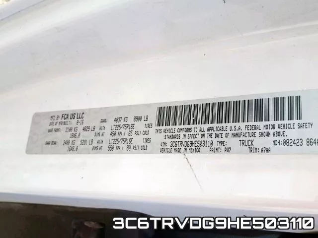 3C6TRVDG9HE503110 фото 2