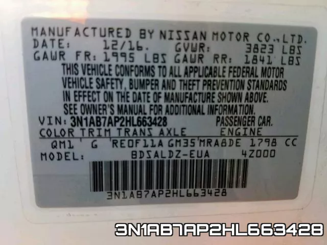 3N1AB7AP2HL663428 фото 2