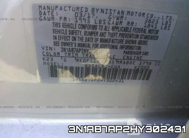 3N1AB7AP2HY302431 фото 10