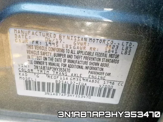 3N1AB7AP3HY353470 фото 2