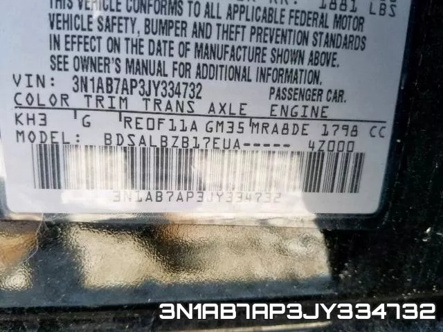 3N1AB7AP3JY334732 фото 2