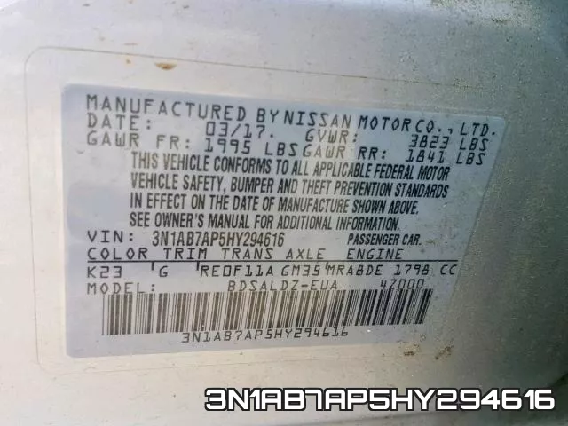 3N1AB7AP5HY294616 фото 2